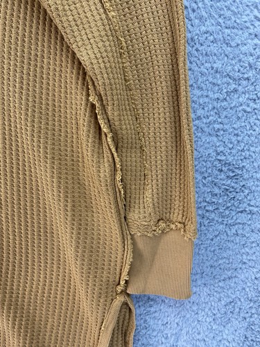 Free People We The Free Top Large Brown Oversized V-Neck Waffle Travis Tunic S - Picture 5 of 10
