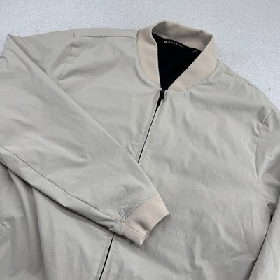 Travis Mathew Lost Cave Bomber Jacket Mens XL Italian Sand Skeleton Performance
