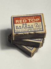 Vtg Red Top Match Box Only Lot of 3 Made In USA movie stage prop collectible