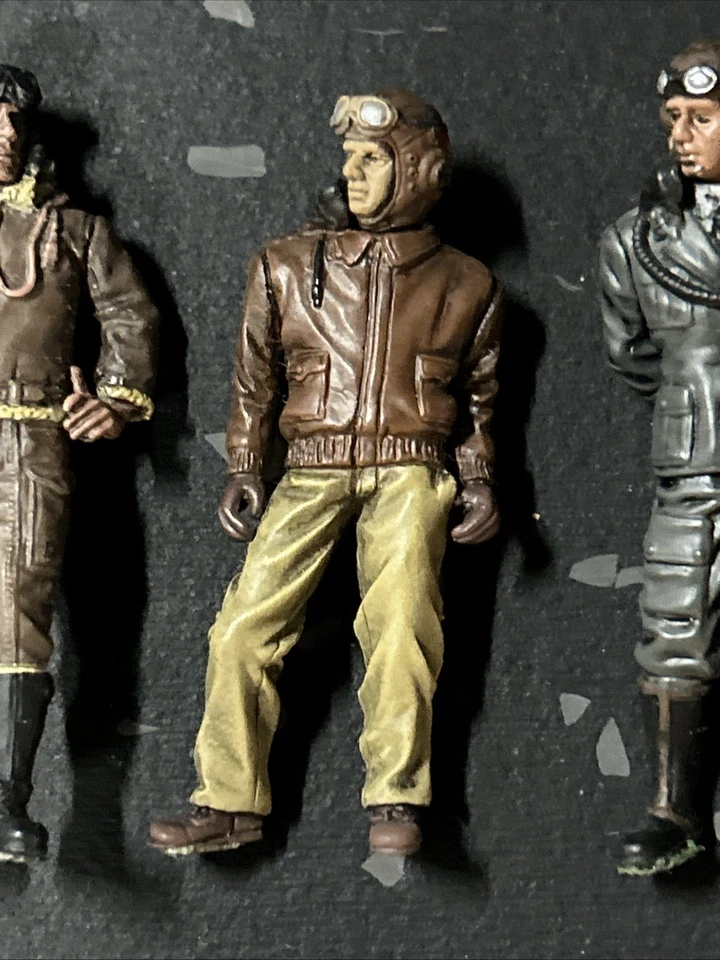 Forces of Valor 1:32 WWII Airplane Pilot Figures German British American 2.25” - Image 4 of 4