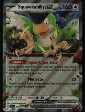 Carta Pokemon Holo Squawkabilly ex doppia rara SV Paldean Fates 075/091 incolore
