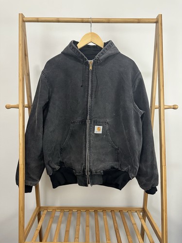 VTG 90s Carhartt J03 Thermal Lined Faded Thrashed Worn WIP Canvas Jacket XL