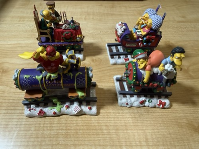 #ad The Simpsons Christmas Express Collection Train Cars Lot 4 2003 04 $58.88