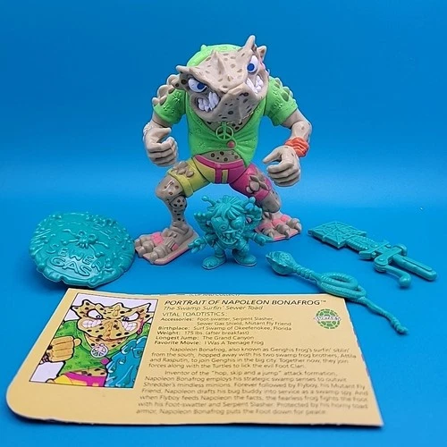 1990 Napoleon Bonafrog Complete w/ Card TMNT Vintage Ninja Turtles Figure