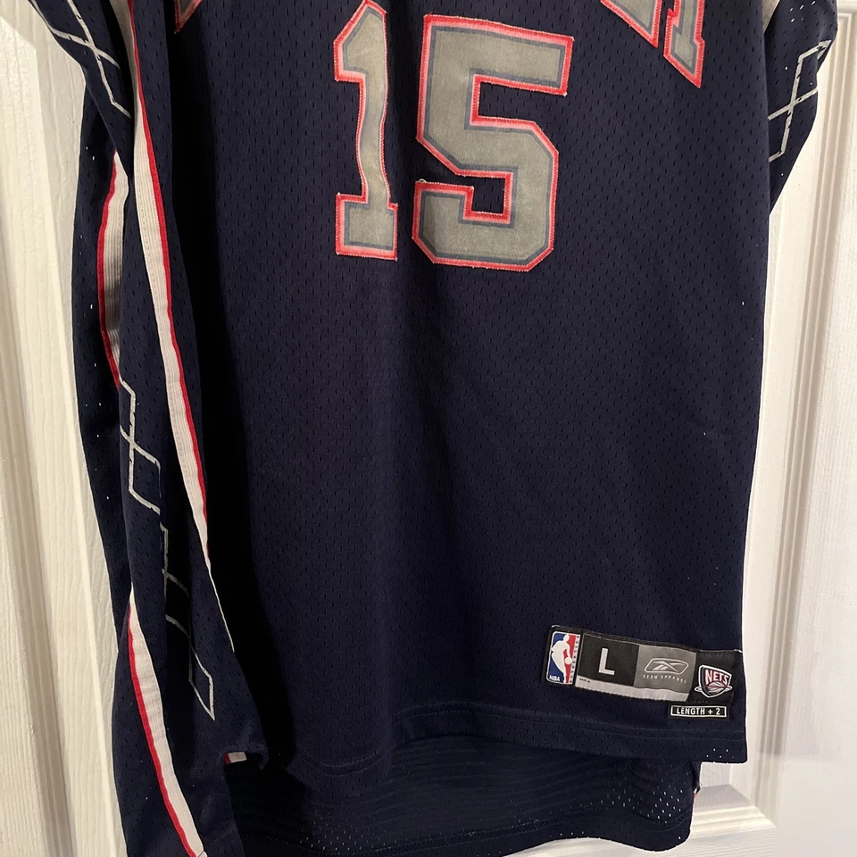 Camiseta deportiva 100 % auténtica Vince Carter vintage Reebok New Jersey Nets talla L para hombre Foto 2 de 4