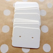200 PCS Earring Display Cards White Paper Stud Earring Tags 1.1x1.57