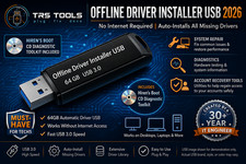 Offline Driver Installer USB 2026 | 64GB Auto Driver Toolkit for Windows PCs