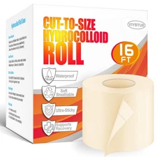 Hydrocolloid Roll for Wound Care – 2 in × 16 ft | Cut-to-Size Bandages, Patch...