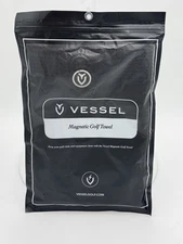 NEW Vessel Magnetic Golf Towel Black 20"x20" NIP