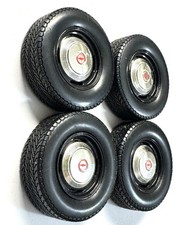 1970s Gm Chevrolet Dog Dish Steel Wheel And Tire Set 118 Scale American Muscle