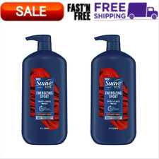 Suave Men Body & Face Wash, Energizing Sport, Bergamot & Wood, 30 oz ( 2 PACK ) 0.42 per gallon