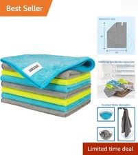 Microfiber Cleaning Cloths - 8 Pack, 12 x 16 in, Lint-Free  Streak-Free