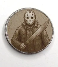 Jason Friday The 13th US Clad Quarter Surface Engraved Hobo Nickel / Love Token