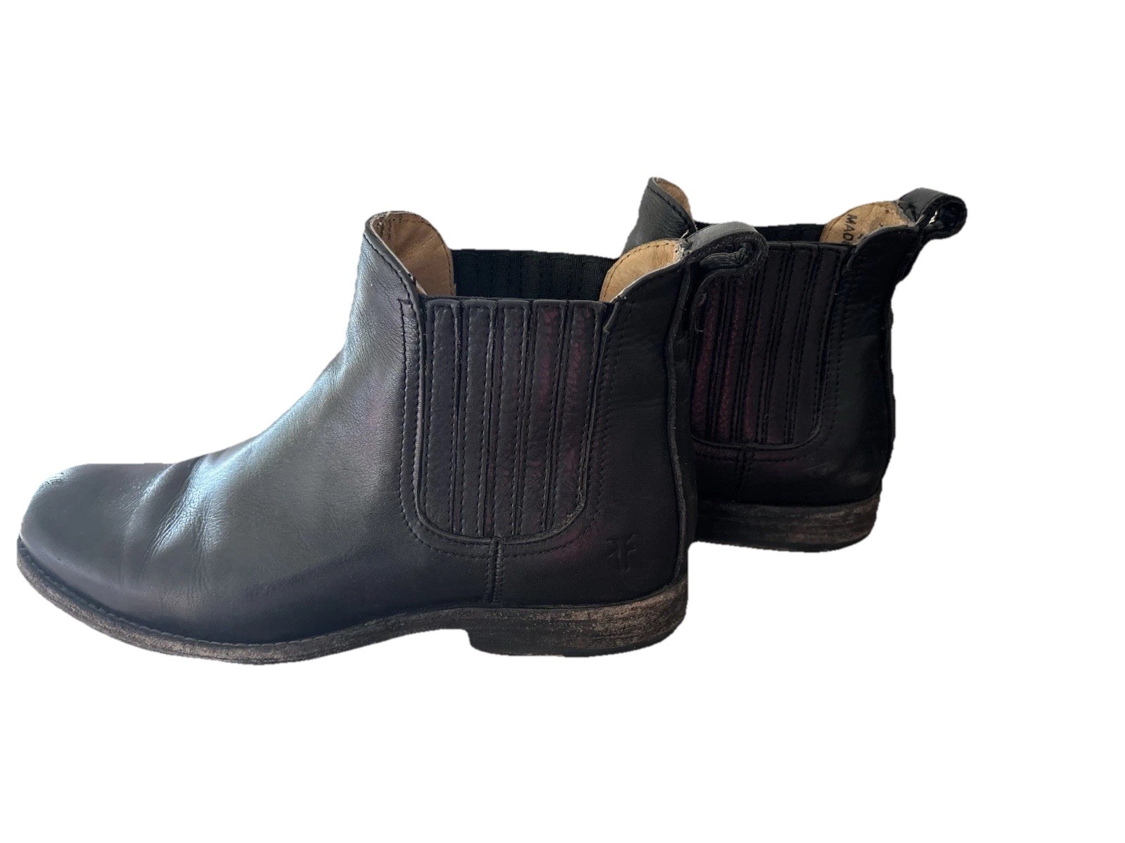 Frye PIPPA Chelsea Womens 7.5B Black Leather Booties Pull On ANKLE Boots
