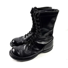 Double H Brand Military Combat Jump Boots 7.5 D Mens Black Leather Lace Up 975