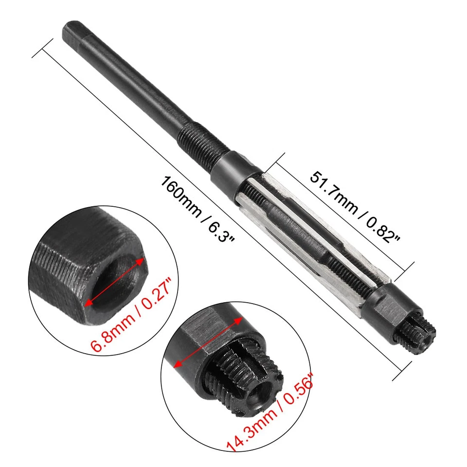 13.75-15.25mm Adjustable Hand Reamer HSS H8 6 Flute Milling Cutter Tools - Image 2 of 4