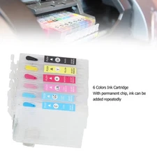 6 Colors Ink Cartridge Permanent Chip Refill Printer Accessories For Photos Test
