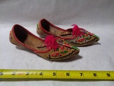 Shoes Embrodered Indian Wedding Bridal Flats Jutti Flip Flop Handmade