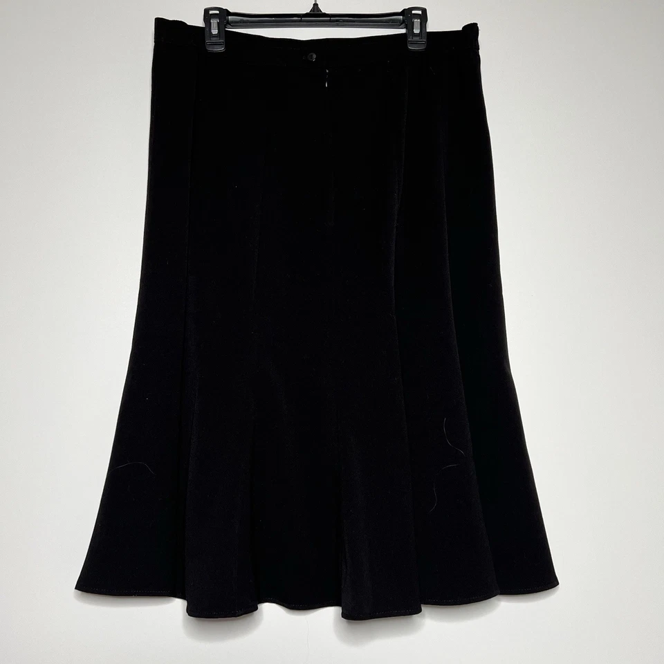 Falda Allison Daley para mujer de longitud media línea A ligeramente elástica negra talla 16 Foto 3 de 4