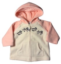 Gymboree Vintage "SOCK MONKEY & FRIENDS" 3-6 MOS Pink Zebra Hooded Jacket NWOT