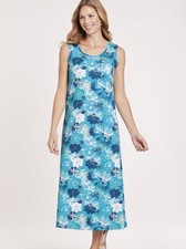 NEW Choose Sz Bright Blue Floral Sleeveless Cotton Blend Casual Midi Dress BLAIR