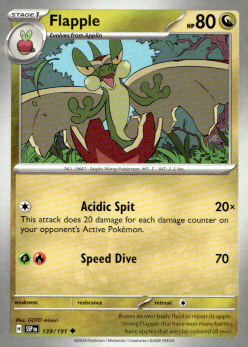 Flapple Uncommon SV08: Surging Sparks 139/191 NM