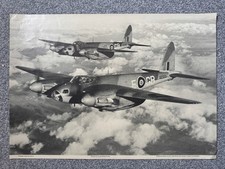'Two De Havilland Mosquitos Mk2' vintage WW2 aircraft poster by Plaistow