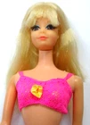 VINTAGE 1968 Original MATTEL TNT PJ Doll w/2pc Outfit-Pretty Face & Lashes
