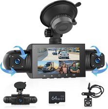 4 Channel Dash Cam 360  Dash Camera HD 1080P 4 Lens Driving Recorder w/64G Card