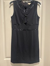 MICHAEL Michael Kors Women’s Size 8 Black A-Line Knee Dress Collared Button