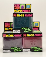 NeeDoh Nice Cube Super Solid Squish Purple, Pink, Blue - Lot Of 3 Total- New