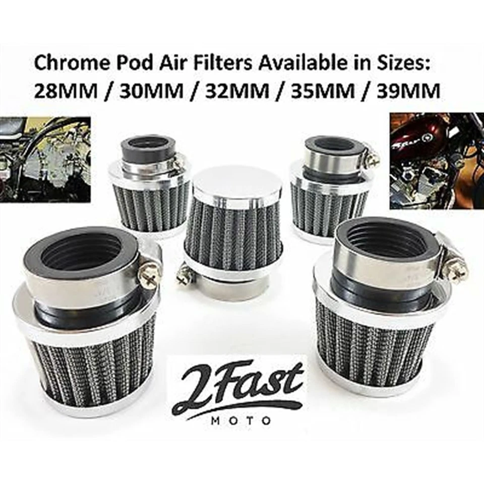 Short Clamp-On 30mm Tapered Wire Mesh POD Air Filter For Tight Spaces 25-24910 - Image 3 of 4