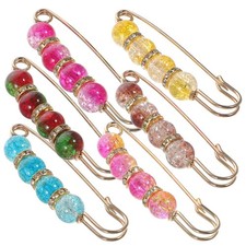 6Pcs Reusable Pearl Brooches and Pins for Women Sweater Scarf Hat Accessories