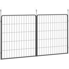 Image of PawHut 2 Piece Expansion Pack Dog Pen for Medium Dogs, 80cm Tall, Black