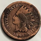 1864 Indian Head Cent Civil War Era Bronze Type BN1454