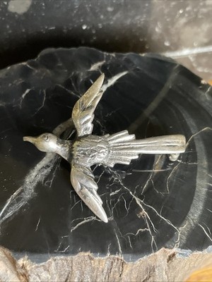 Vintage Sterling Silver Flying Bird Brooch Pin