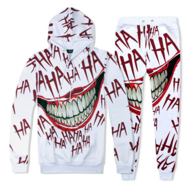 Clown The Joker 3D Print Hoodie Sweatshirt Pants Women Men Tracksuit  Cosplay New
