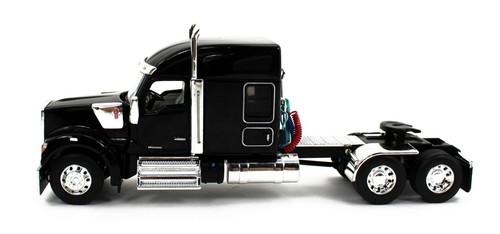 DCP 1:64 *BLACK* Kenworth W990 76" Mid-Roof Sleeper Semi Truck *NEW* - Picture 2 of 4