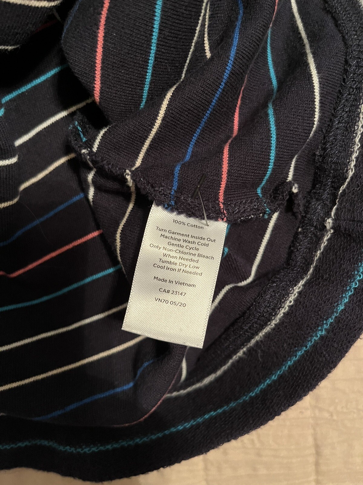 Talbots Striped Pullover Sweatshirt Button Collar… - image 5