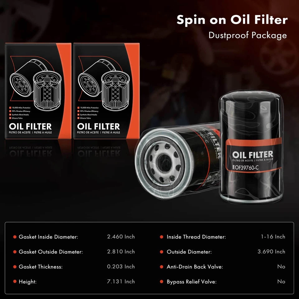 2x Filtro de aceite de motor para Chevy Express 3500 Ford B-600 Dodge Ram Freightliner Foto 2 de 4