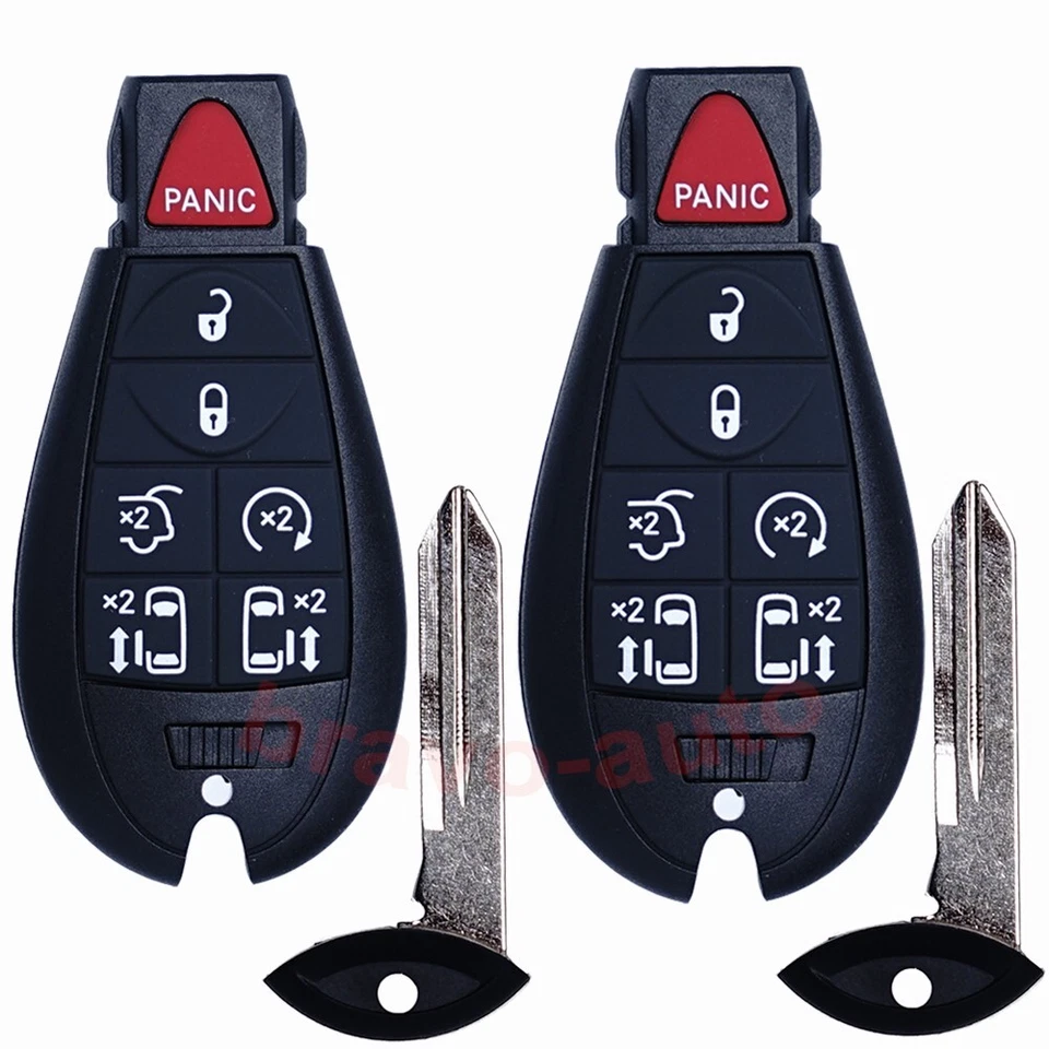 2 Llaveros remotos para auto Dodge Grand Caravan Chrysler Town&Country 2008-2020 Foto 3 de 4
