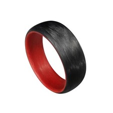 Carbon Fiber Legacy Ring w/Red Interior-- Made in USA- sizes 4-16