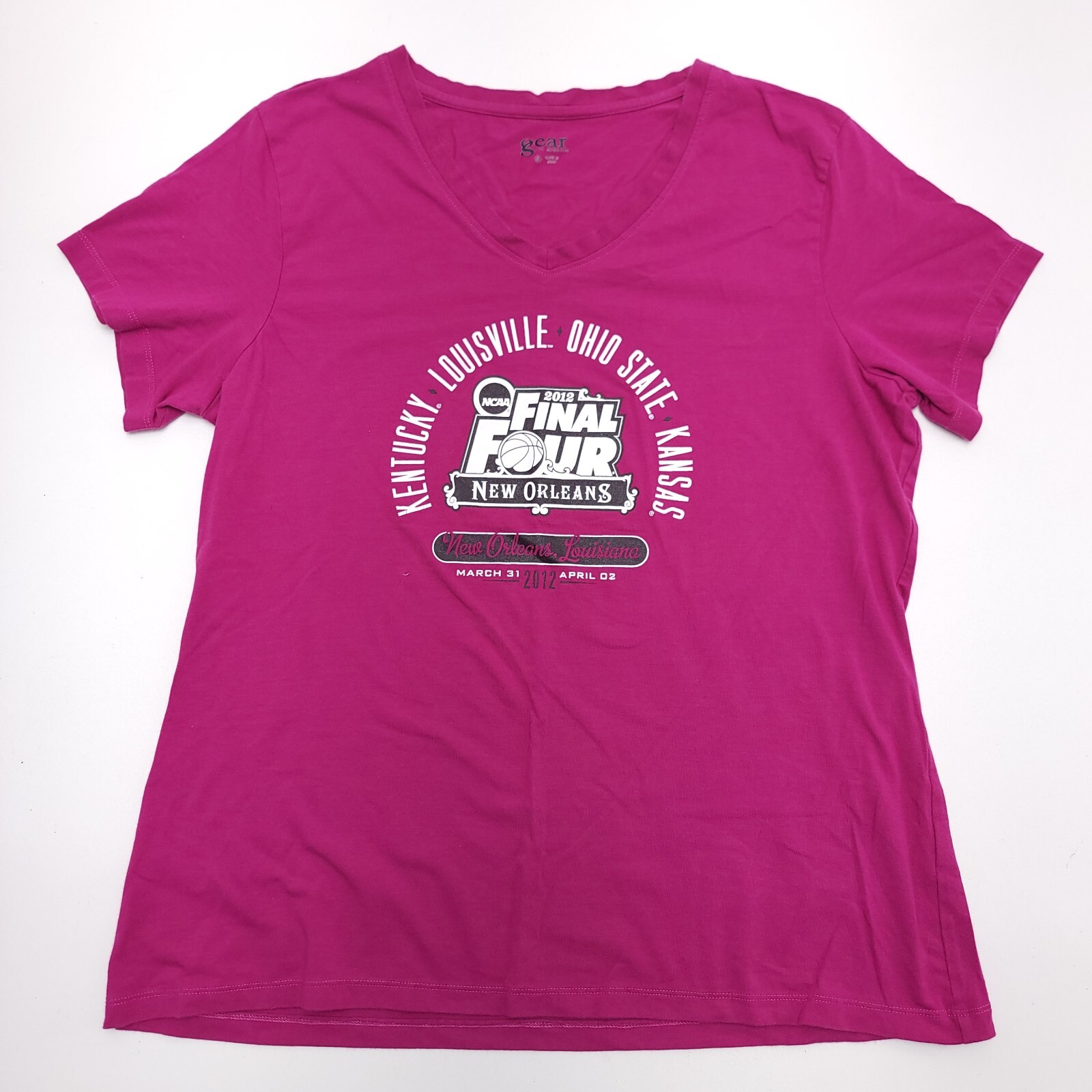 2012 FINAL FOUR Mens NCAA Basketball NEW ORLEANS T-Shirt Women's XL Magenta