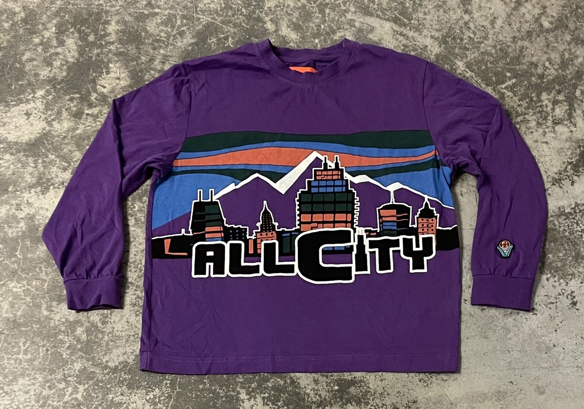 Men's Just Don All City Purple Long Sleeve T-Shirt Adult