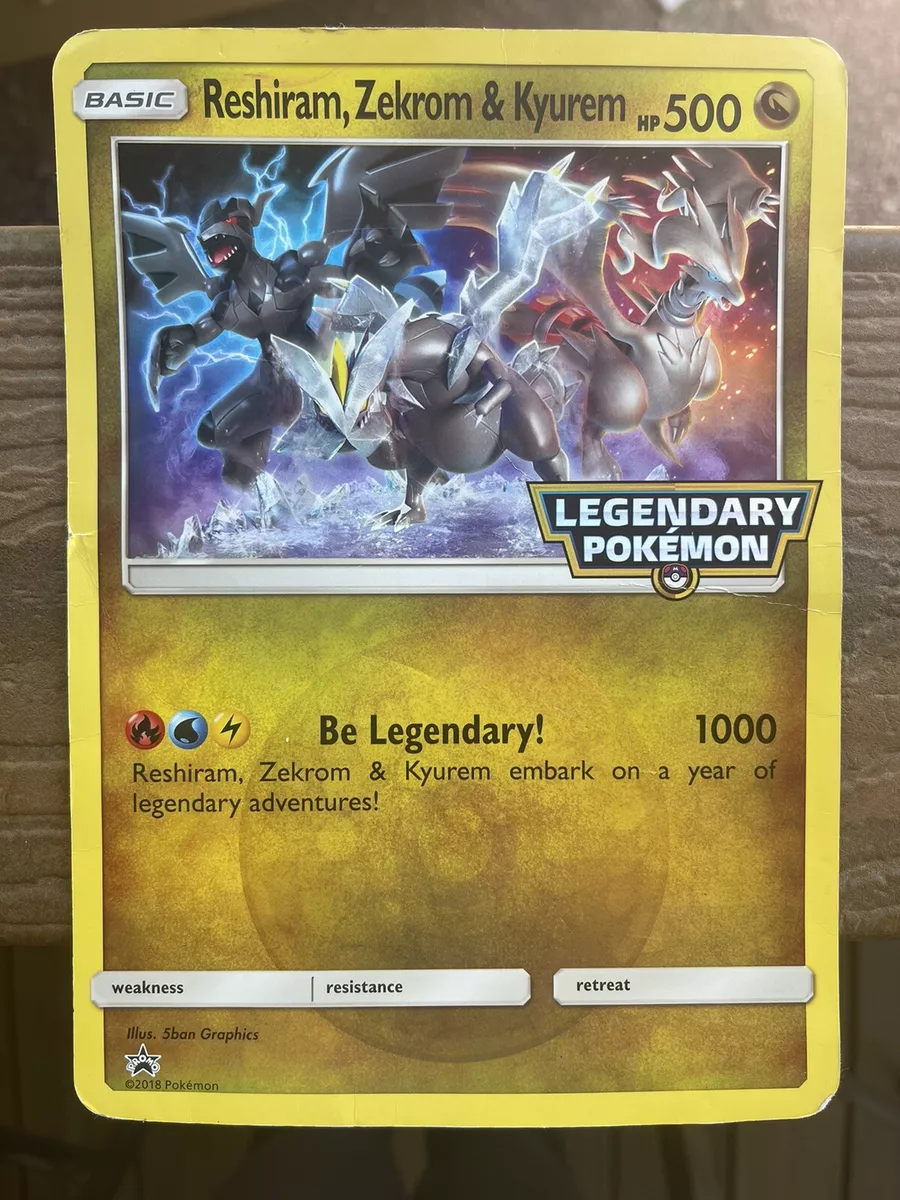 JUMBO LEGENDARY POKEMON Reshiram Zekrom & Kyurem OVERSIZED Promo Card 2018