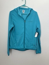 Caterpillar Cat Women's Blue Full Zip Fleece Jacket Long Sleeve Medium *flaw*