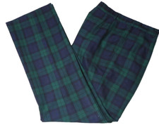 Pendleton Wool Pants Tartan Plaid Womens 12 Button Zip Straight Leg