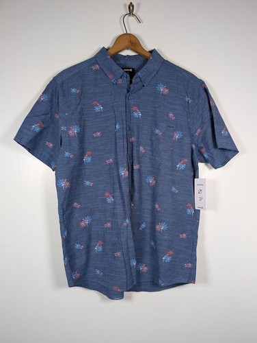Hurley Button Down Shirt Men's Size Large Hawaiian Bird Resort Travel Summer NEW