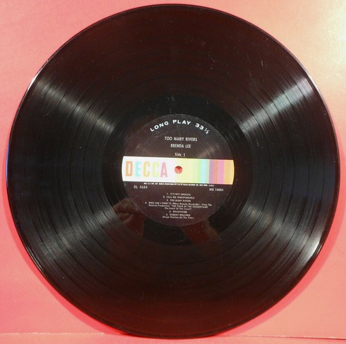 BRENDA LEE TOO MANY RIVERS LP 1965 MONO ORIGINAL PRESS NICE CONDITION VG/VG+!! - Picture 3 of 5