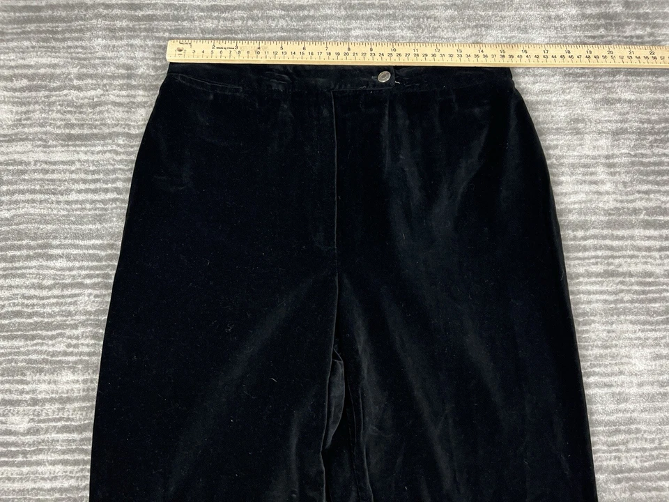 Pantalones Crazy Horse para mujer medianos negros de terciopelo cónicos informales Foto 4 de 4